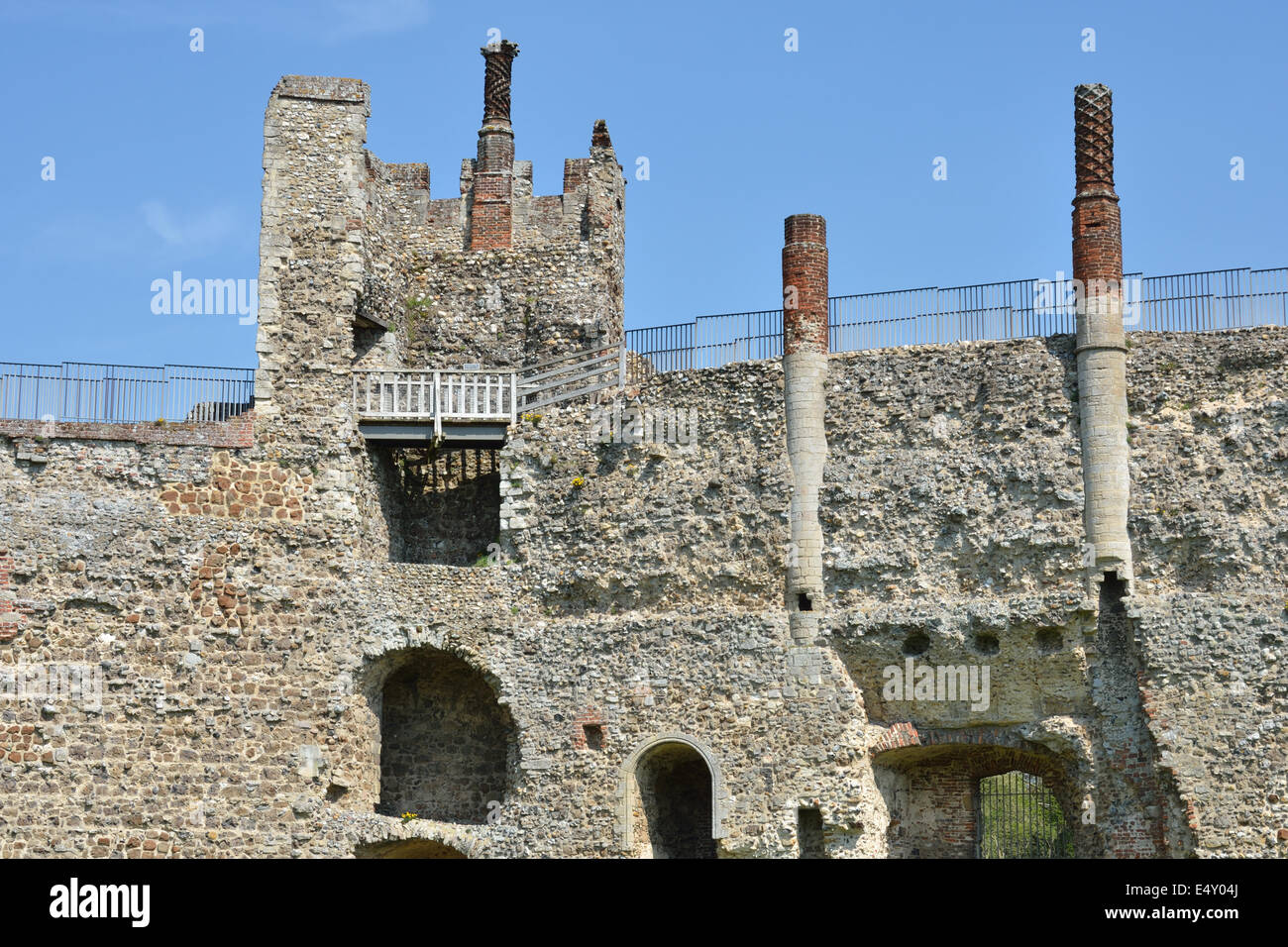 Innenwände der Framlingham Castle Stockfoto