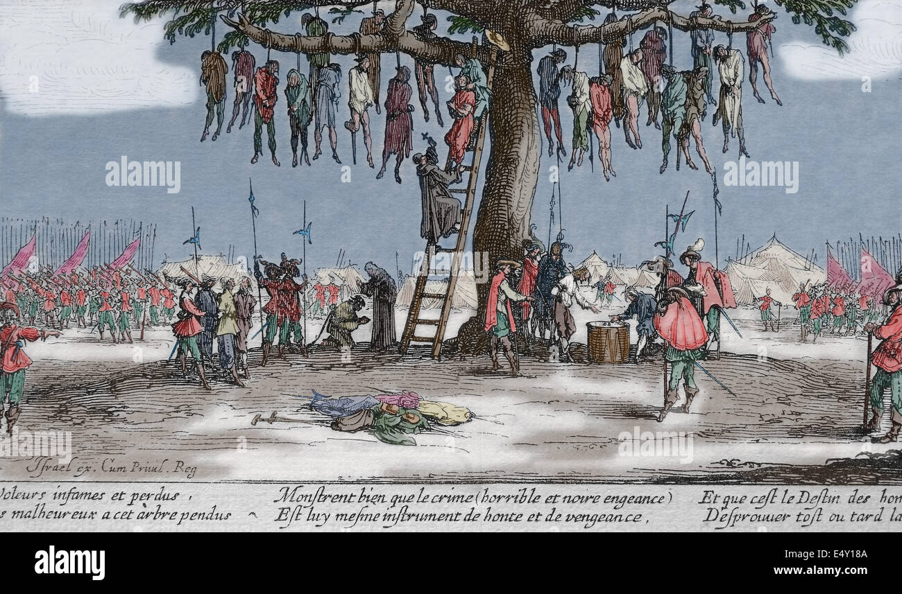 Dreißigjährigen Krieg (1688-1648). Kriege in Mitteleuropa (Deutschland) mit den meisten europäischen Ländern. Les Grandes Miseres Stockfoto