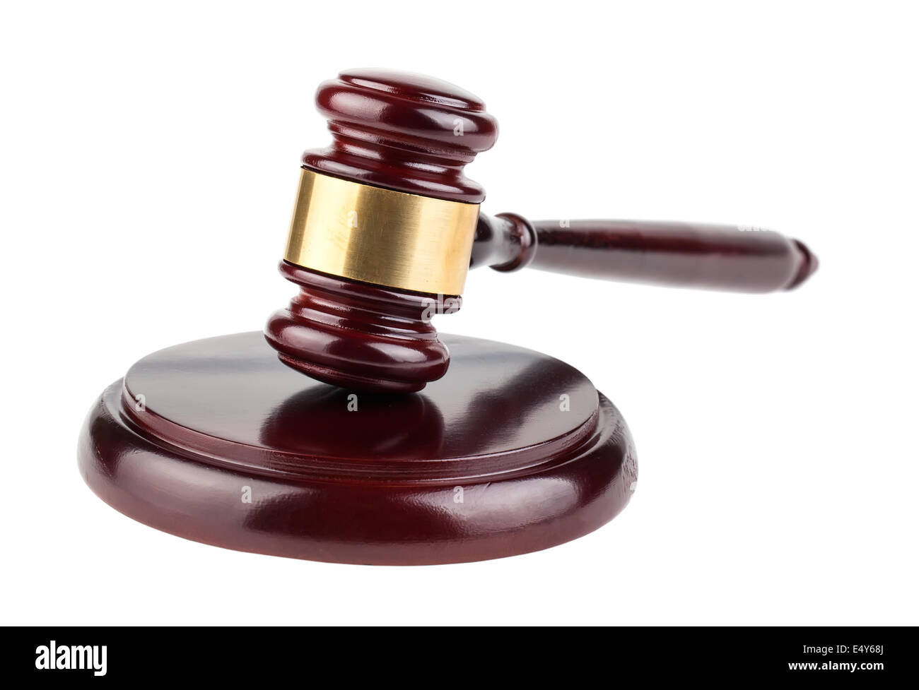 Braun Hammer auf weißem Hintergrund Stockfoto