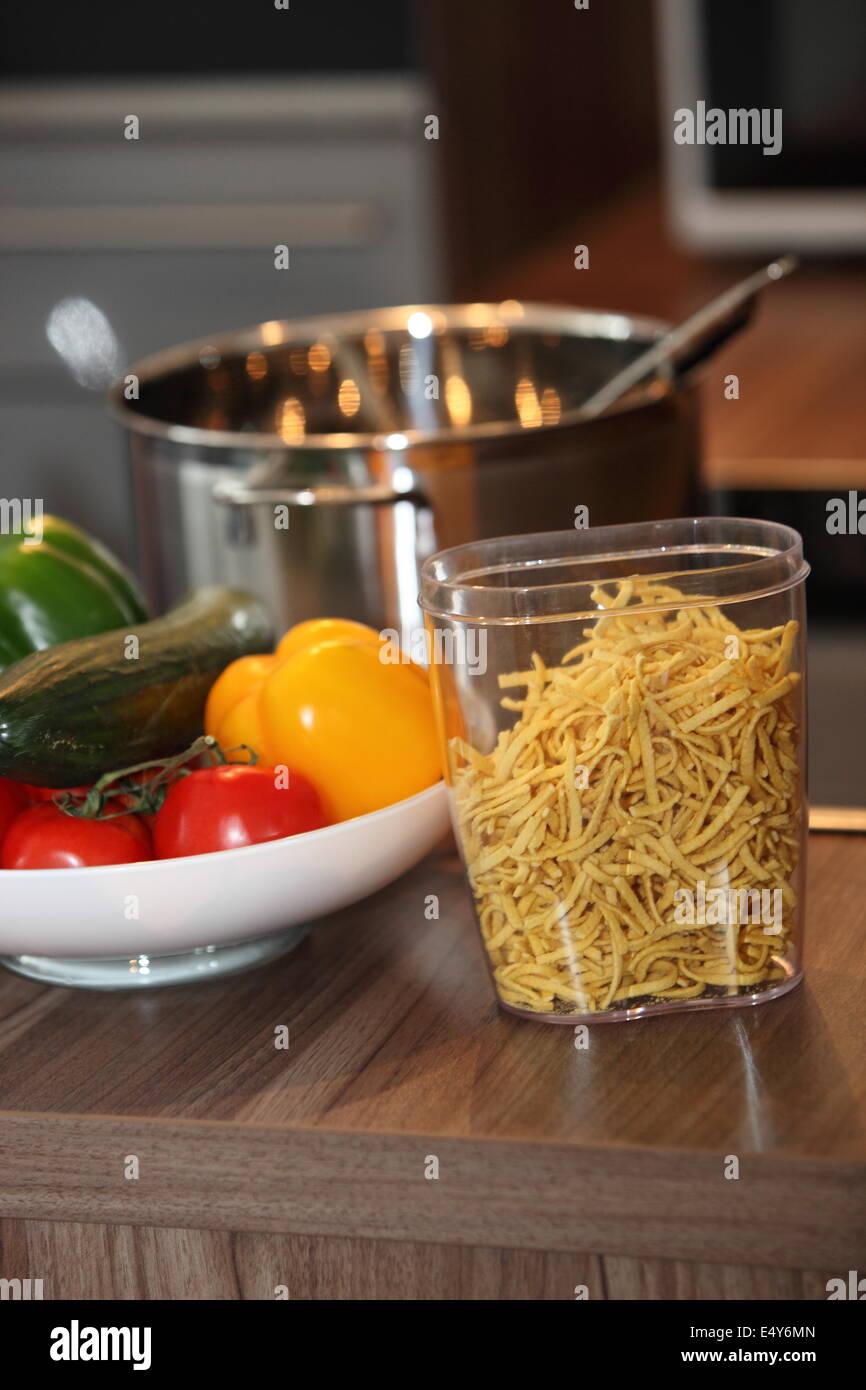 Frische Zutaten für pasta Stockfoto