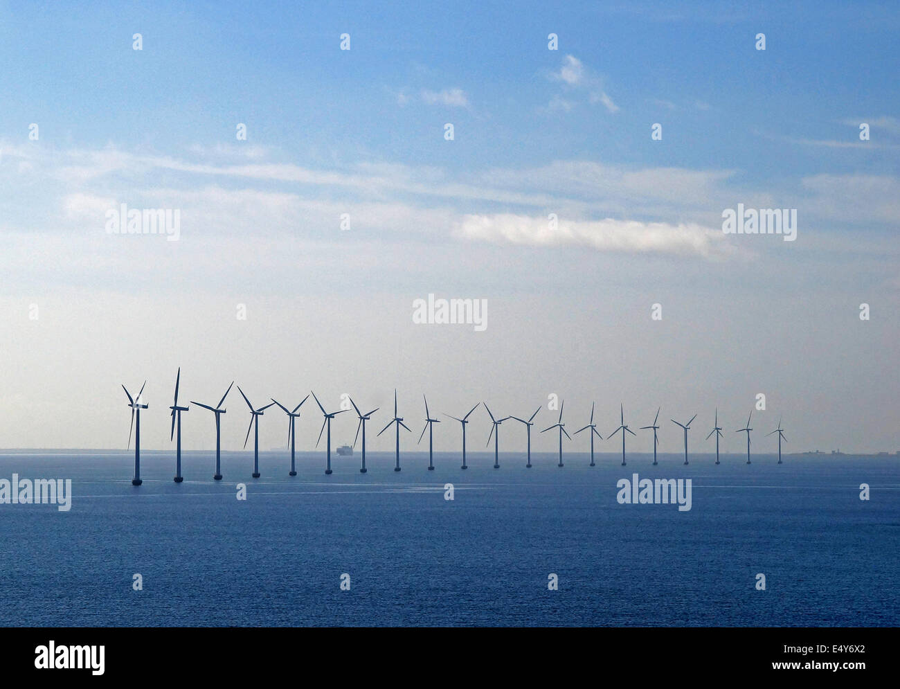 Offshore-Windpark Dänemark Stockfoto