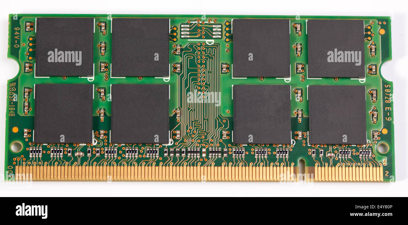Arbeitsspeicher DDRII für Notebooks Stockfoto