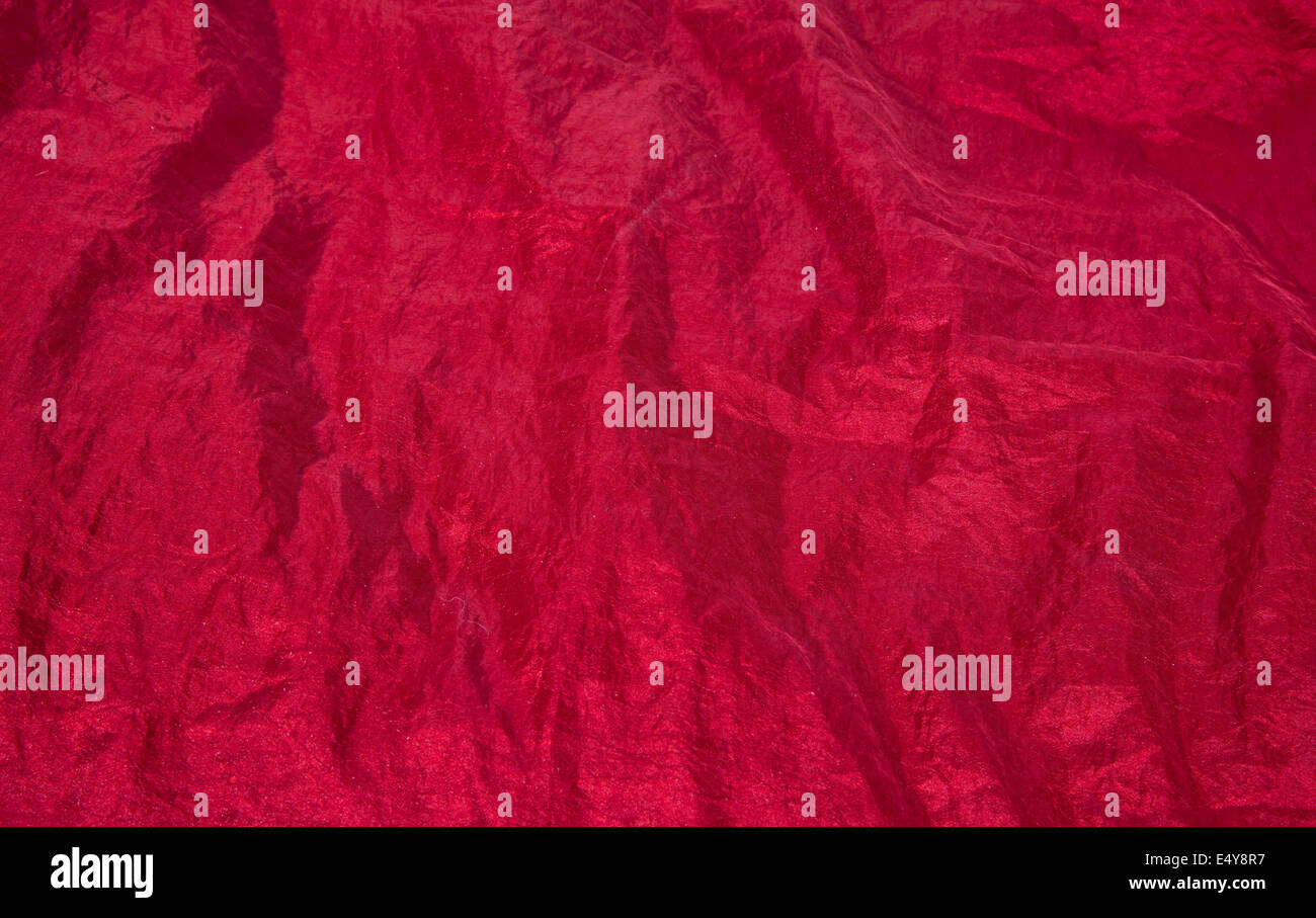 Glänzend rotem Stoff Taft Hintergrund Stockfoto