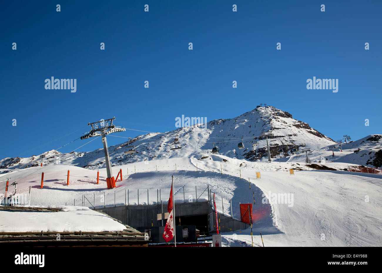 Zermatt Ski-Pisten Stockfoto