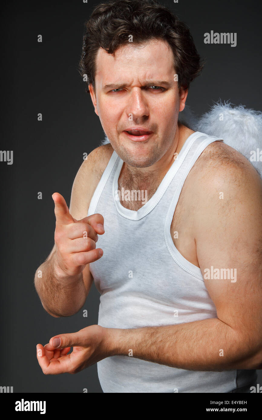 Herr Angel mit weißen Flügeln Stockfoto