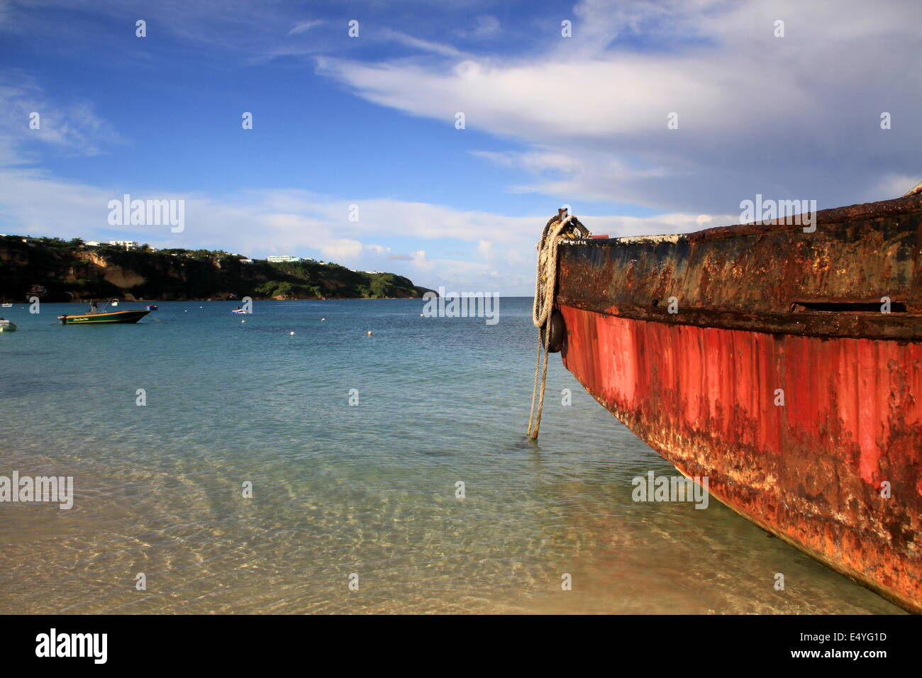 Sturm zerstörte Schiff-Road Bay Anguilla Stockfoto