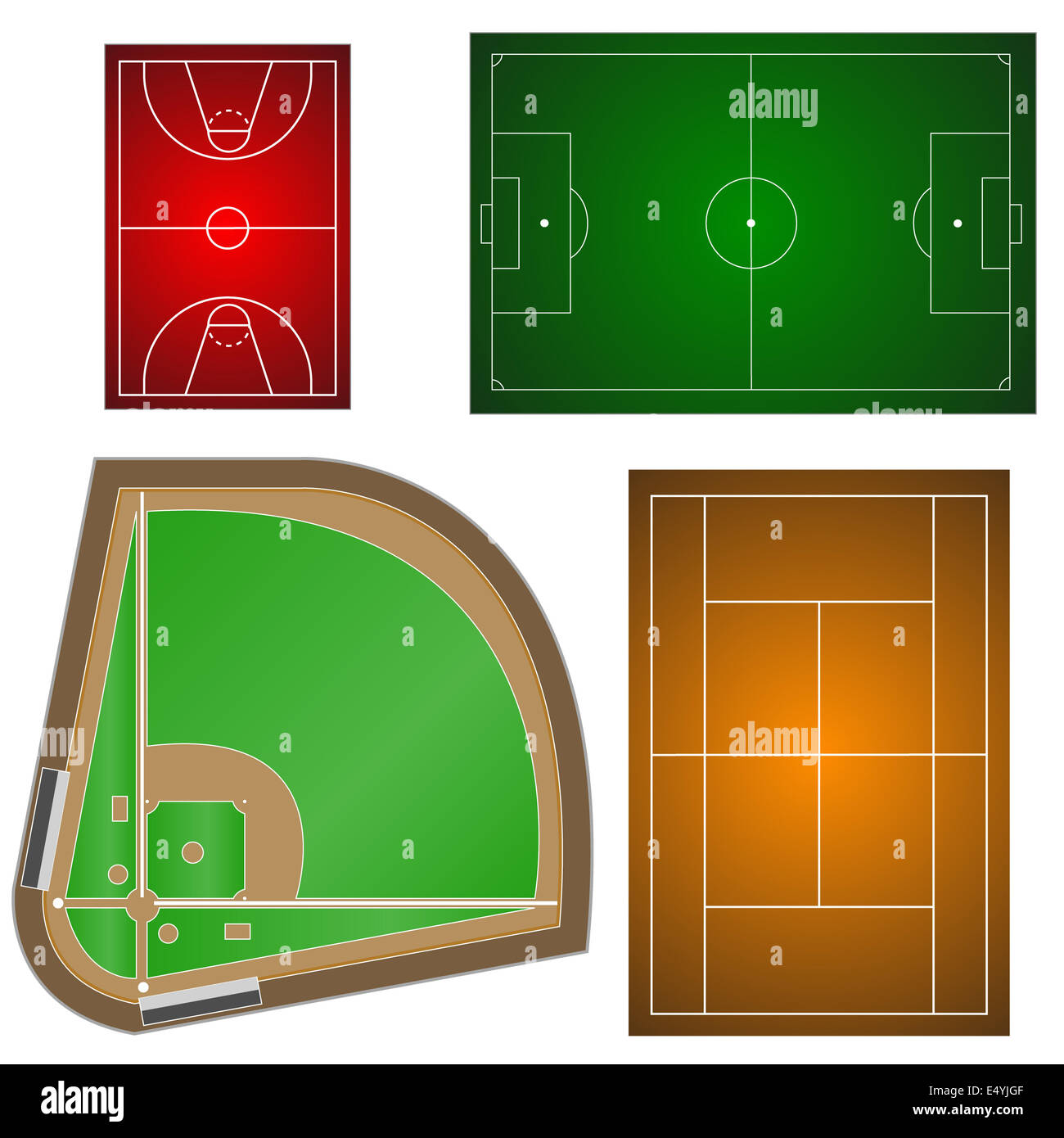 Satz von Spielplätzen Stockfoto