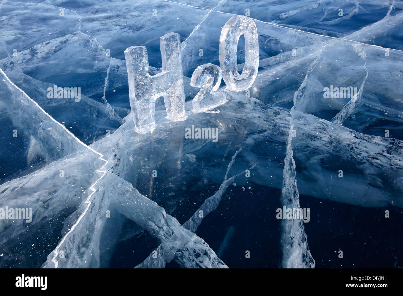 Chemische Formel von Wasser H2O Stockfoto