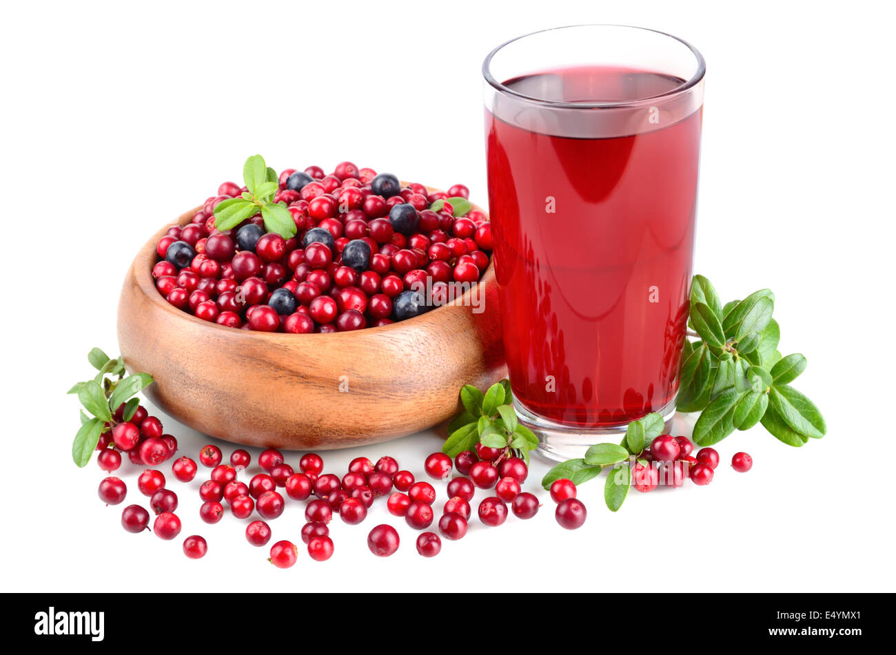 Beeren und Saft Stockfoto