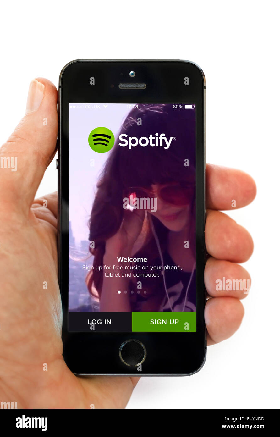 Der Spotify-app auf einem Apple iPhone 5 s Stockfoto