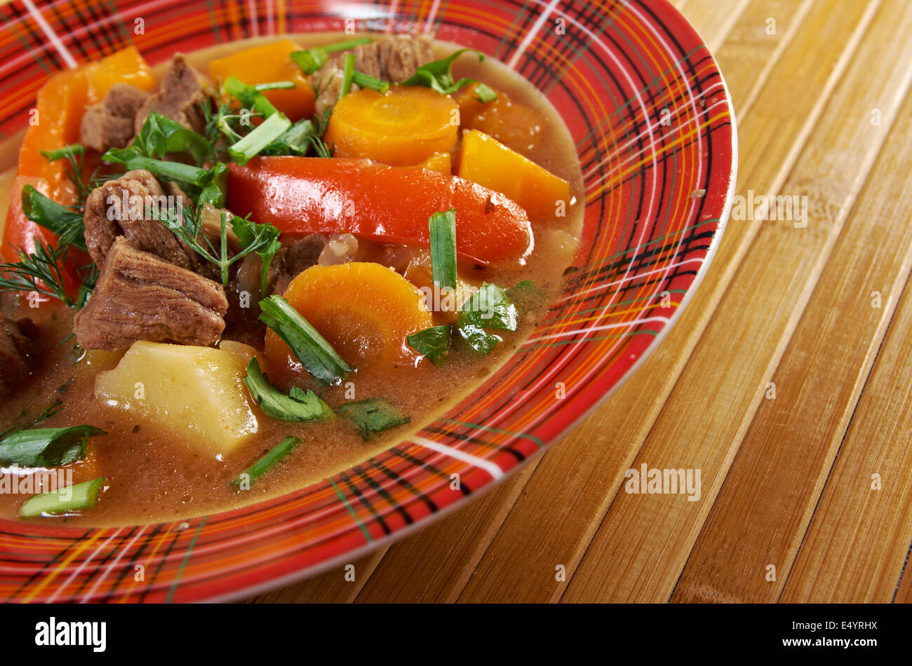 Irish Stew mit zartem Lammfleisch Fleisch Stockfoto