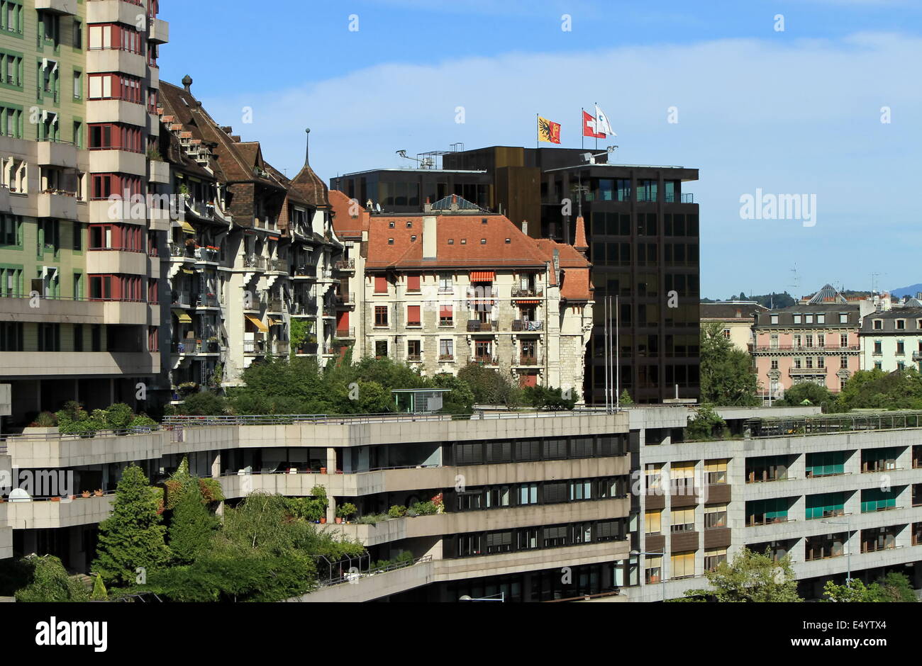 Moderne Gebäude, Genf, Schweiz Stockfoto