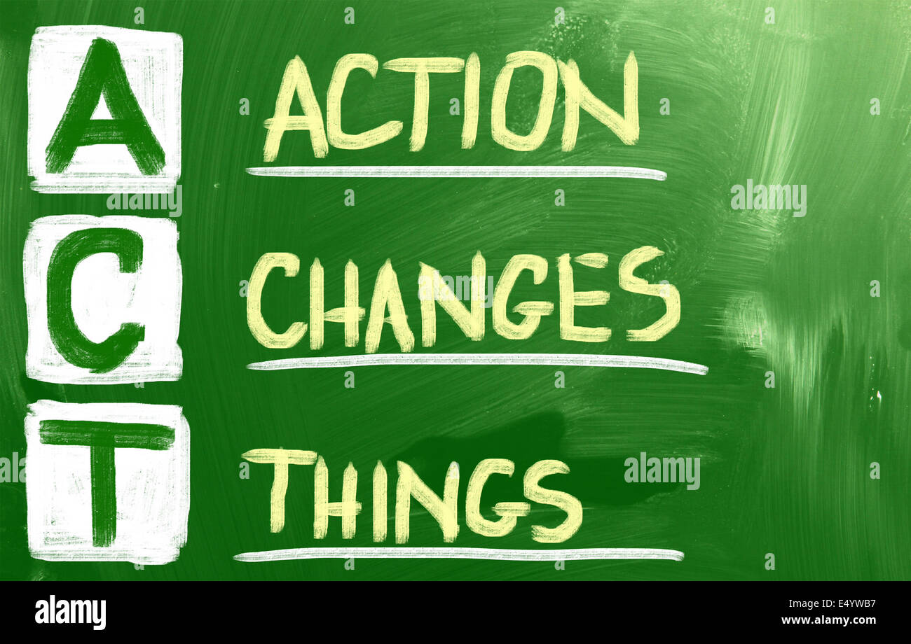 Aktion die Dinge ändert Stockfoto