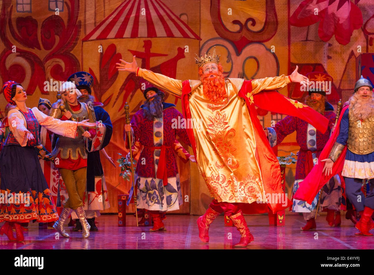 Generalprobe der Rimsky-Korsakows Ballettoper Le Coq d ' or (der goldene Hahn) an der London Coliseum. Stockfoto