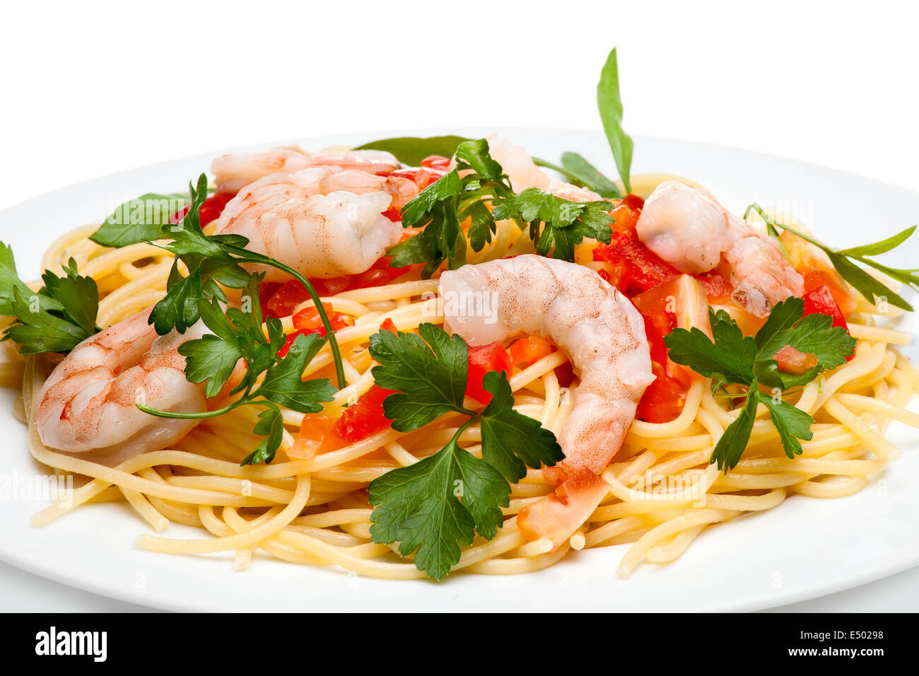 Spaghetti mit Meeresfrüchten Stockfoto