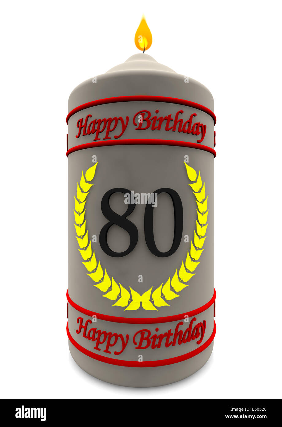 Geburtstag Kerze zum 80. Geburtstag Stockfotografie - Alamy