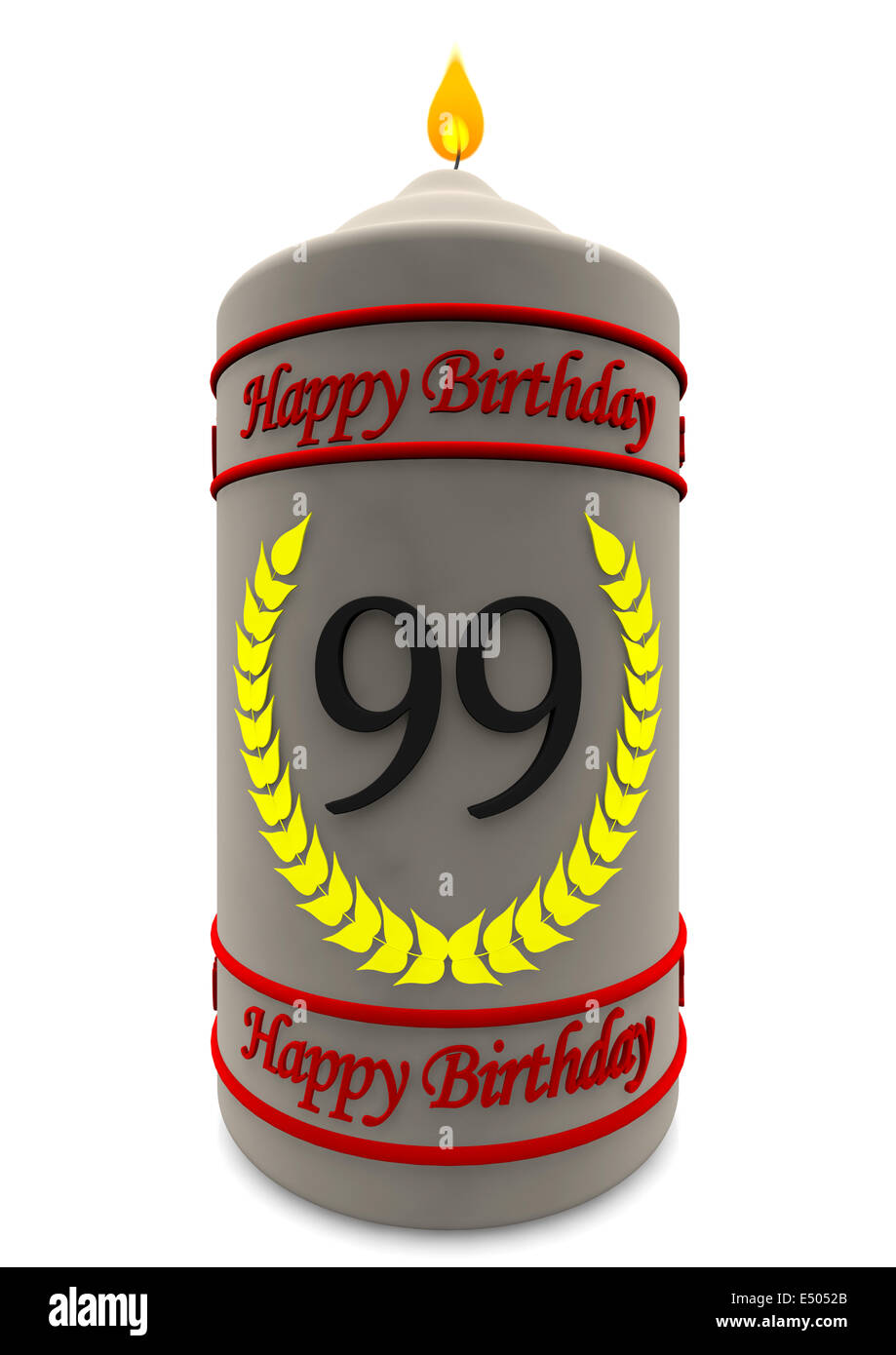 Geburtstag Kerze zum 99. Geburtstag Stockfoto