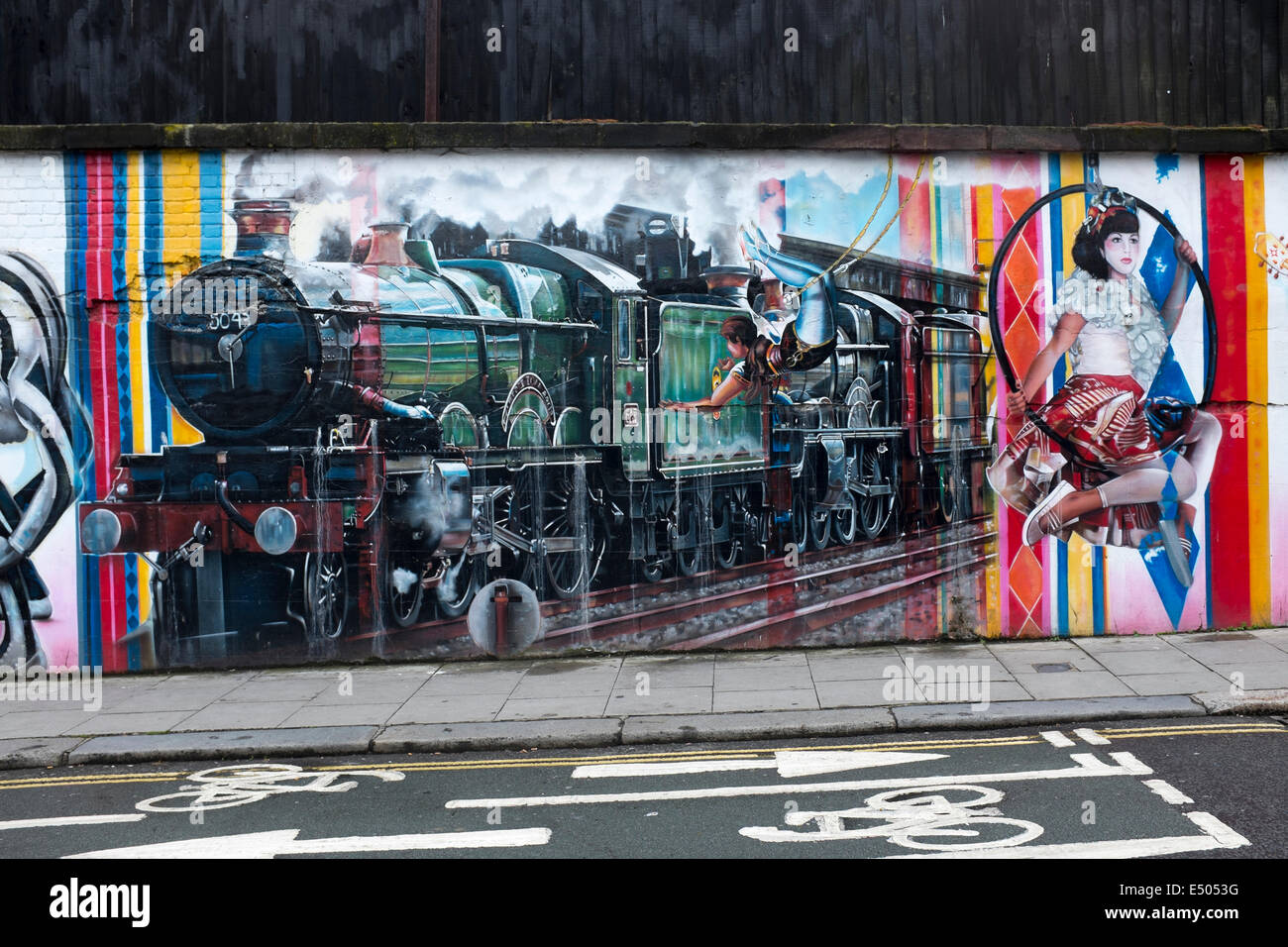Straße Wand Kunst Chalk Farm Road London Stockfoto