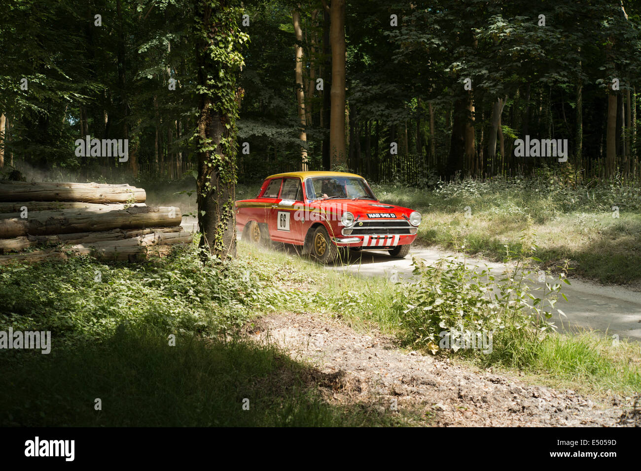 Ford Anglia Rally Car beim Goodwood Festival of Speed 2014 Stockfoto