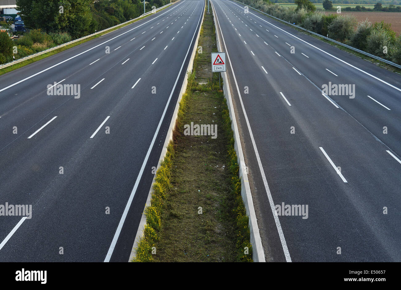 achtspurige Autobahn geschlossen Stockfoto