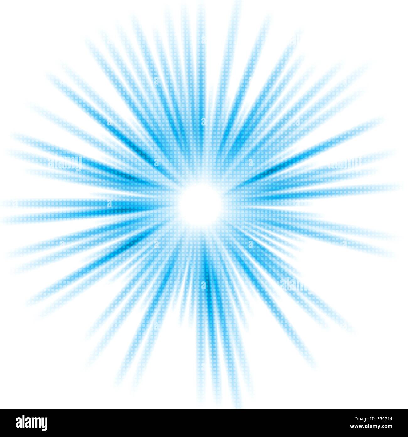 Abstrakt blau glänzende Sonne Hintergrund Stockfoto