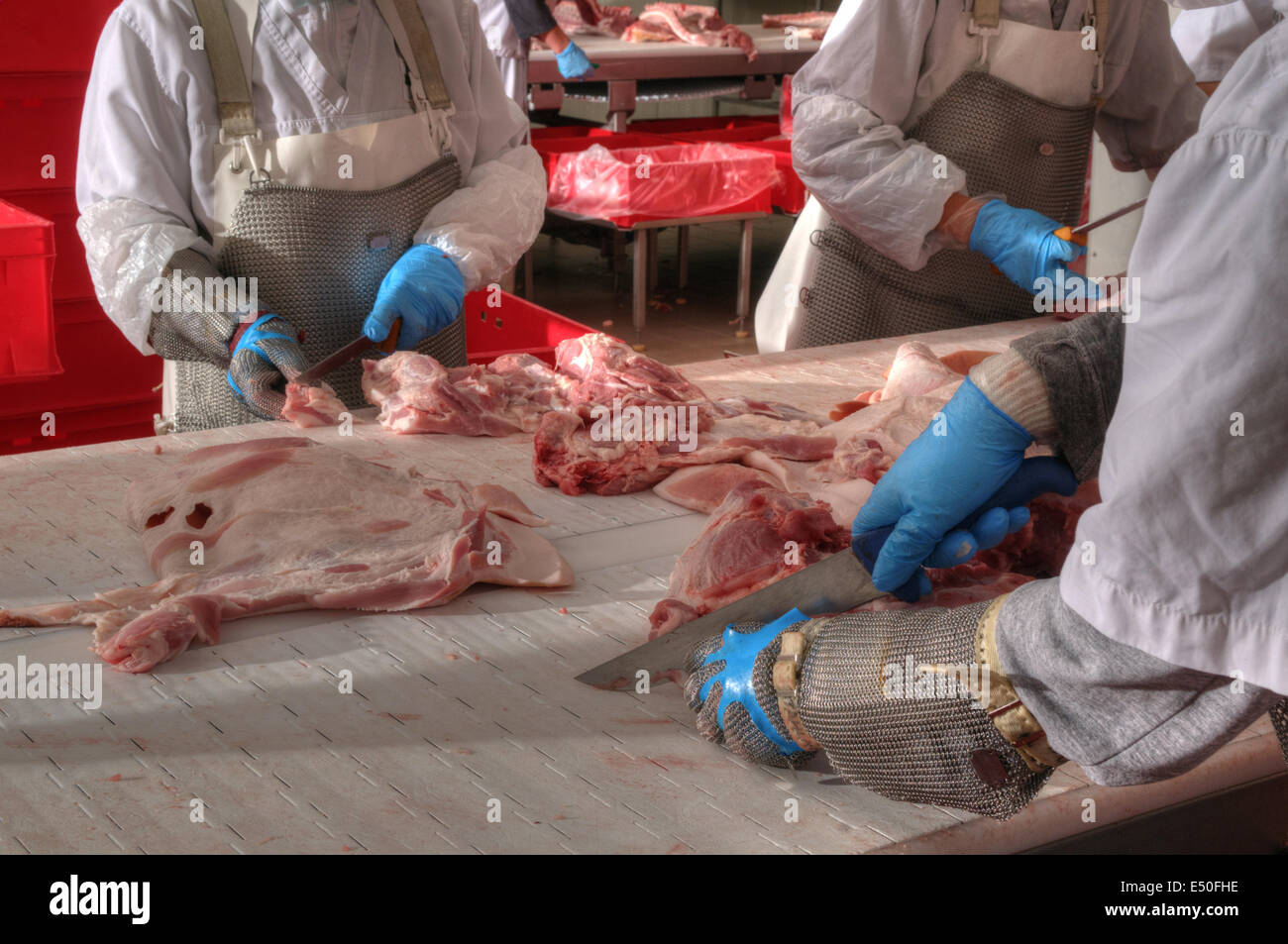 Schwein Fleisch essen Verarbeitungsindustrie Stockfoto