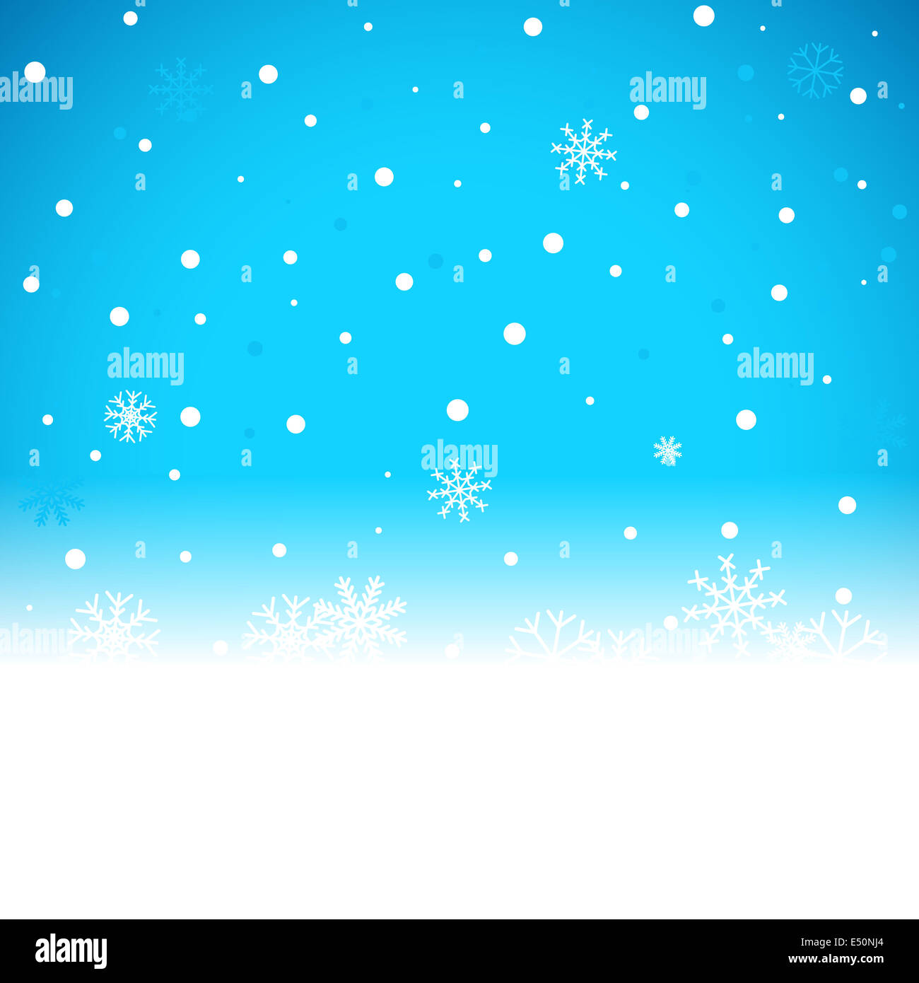 Weihnachten blauer Hintergrund mit Schneeflocken Stockfoto