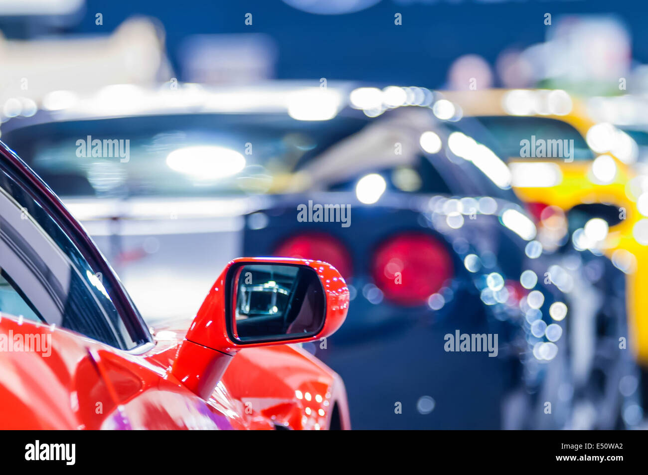 Autos auf dem Display an eine autoshow Stockfoto