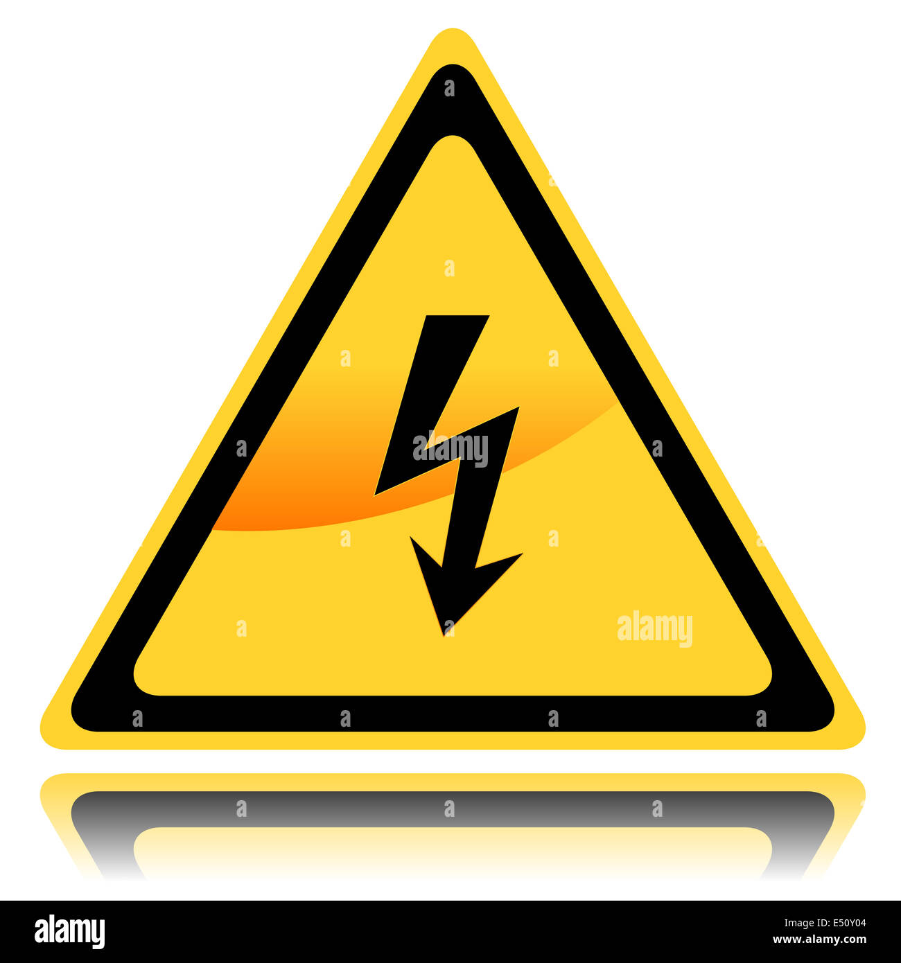 Hochspannungs-Zeichen Stockfoto