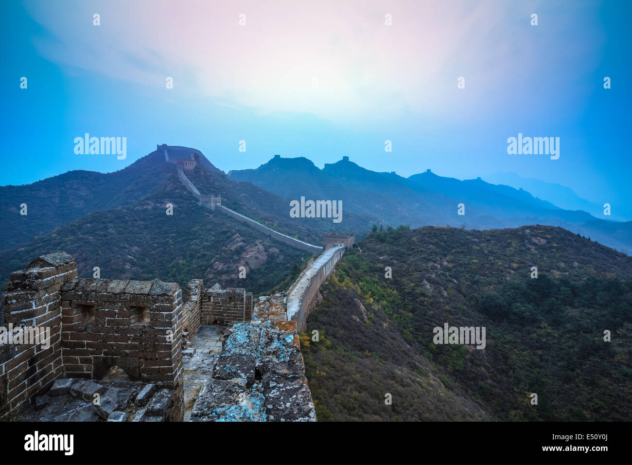 die große Mauer bei Tagesanbruch Stockfoto