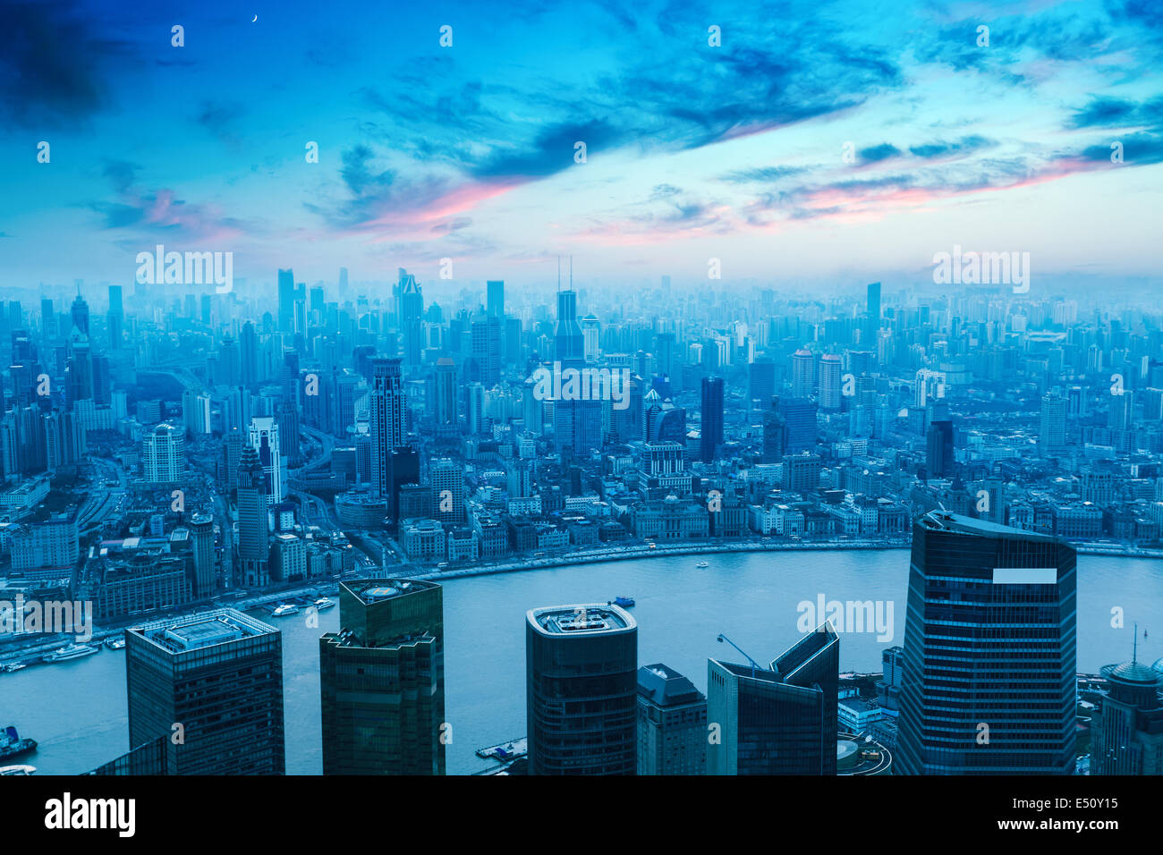 Luftaufnahme der modernen Stadt in shanghai Stockfoto