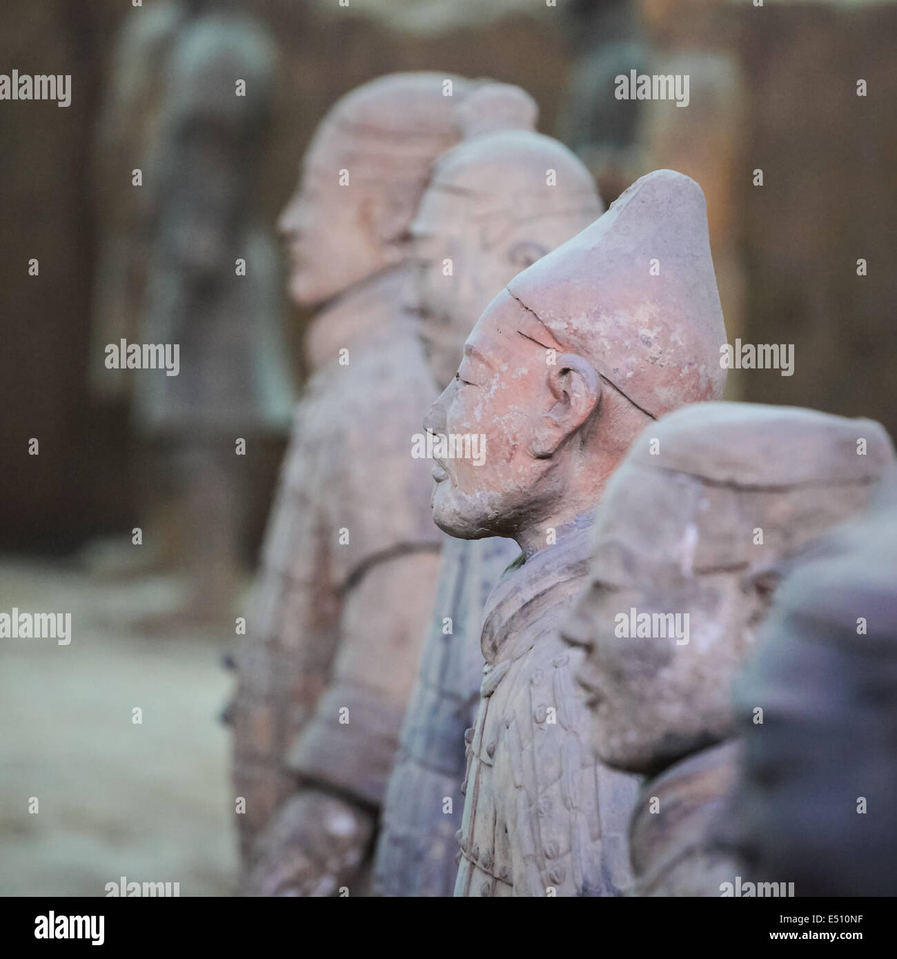 Nahaufnahme von umsehen, Terrakotta-Krieger Stockfoto