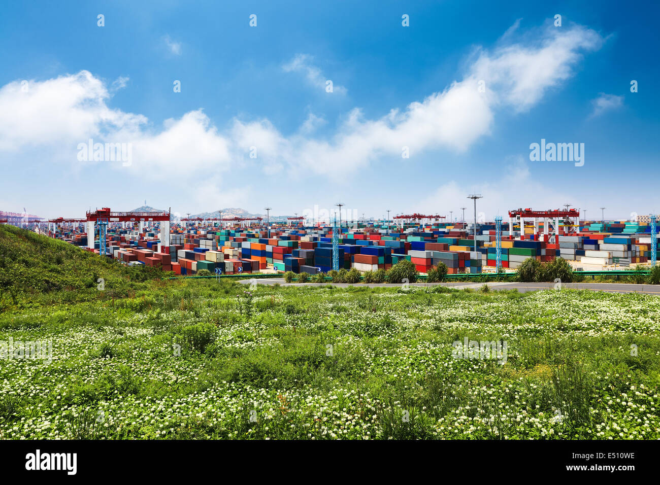 Container im Hafen Stockfoto