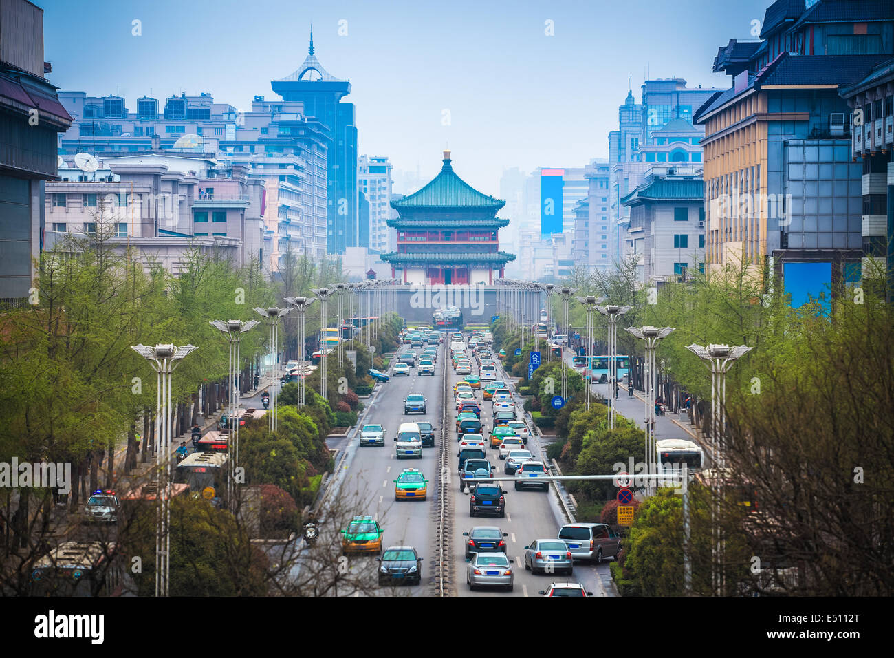 das Straßenbild der antiken Stadt in xian Stockfoto
