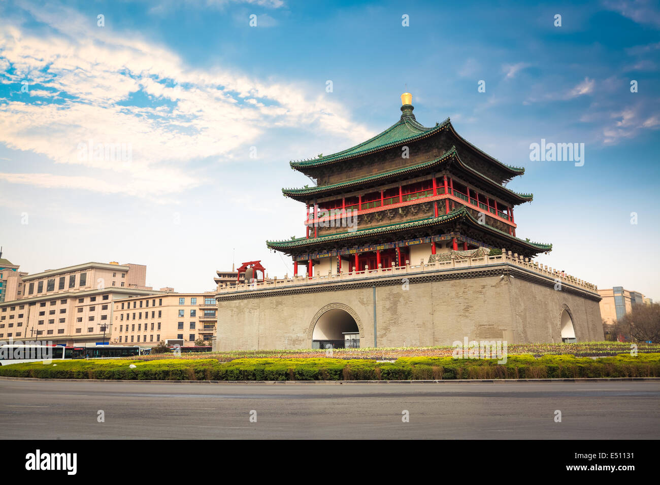 antike Stadt Xian Glockenturm Stockfoto