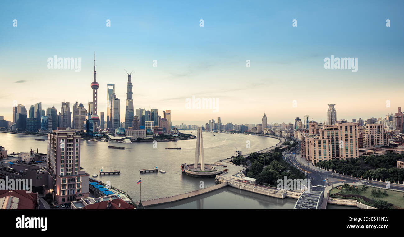 Shanghai-panorama Stockfoto