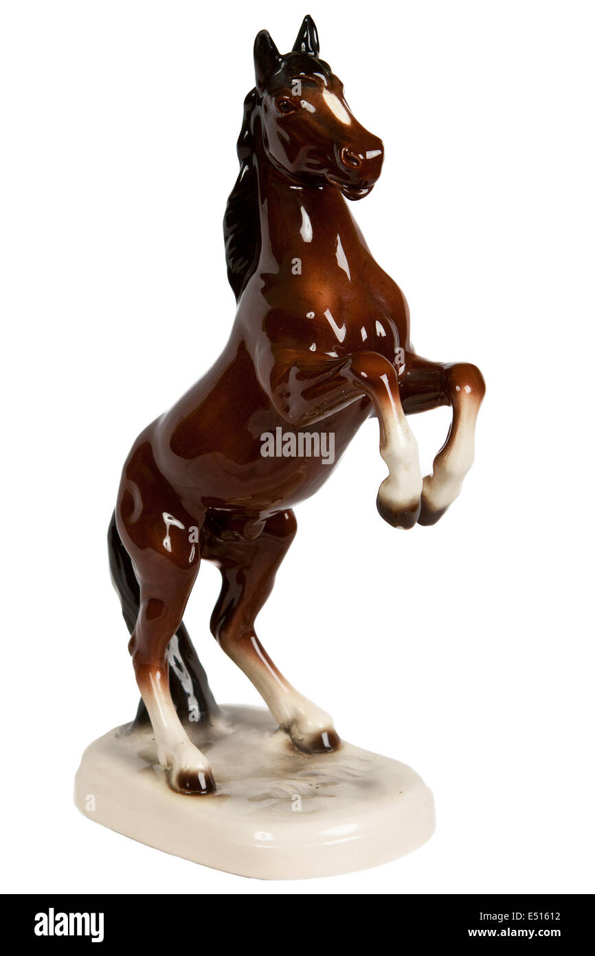 braune Keramik Figur eines Pferdes Stockfoto