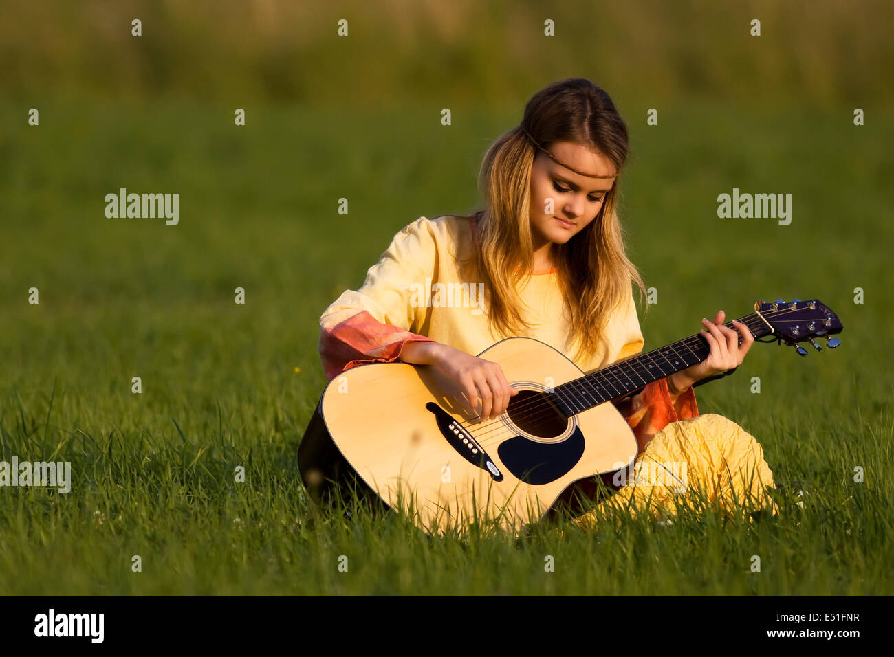 Hippie-Mädchen Stockfoto