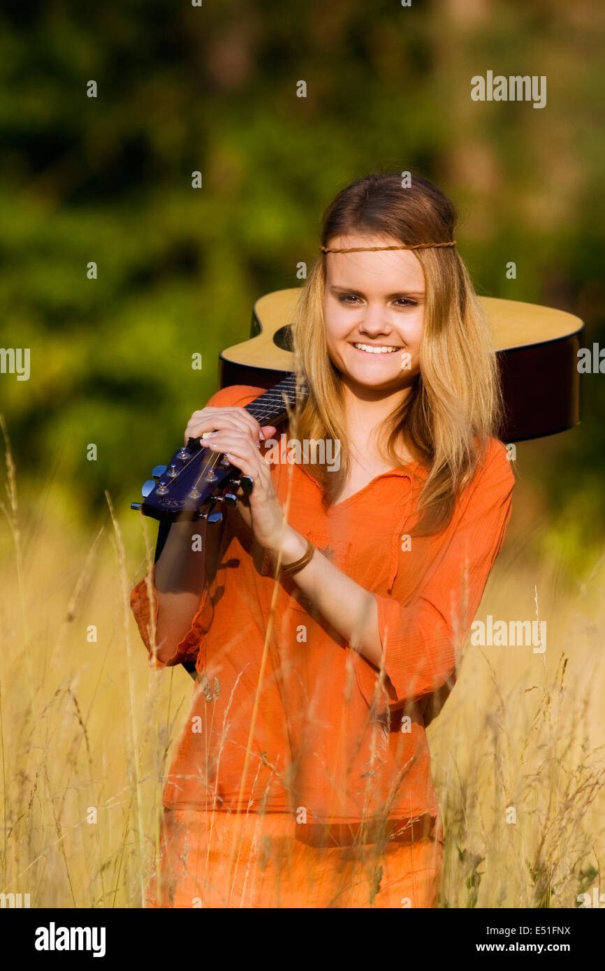 Hippie-Mädchen Stockfoto