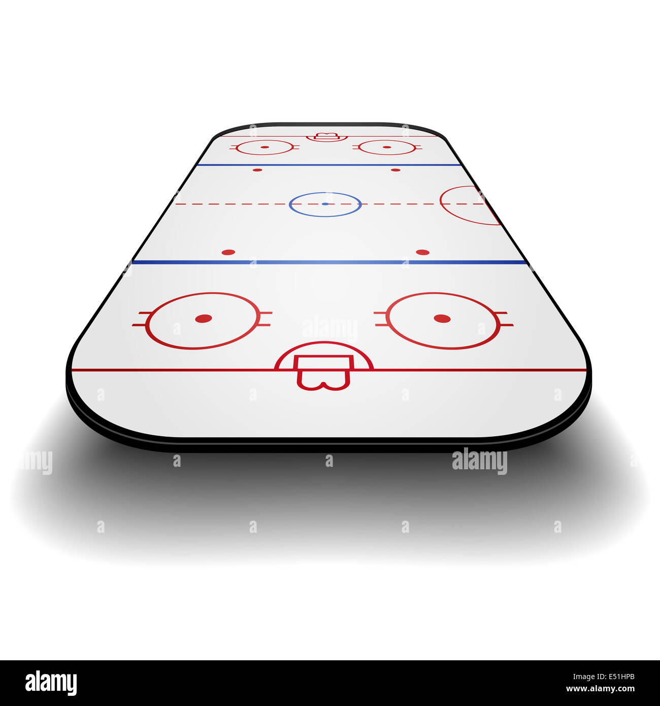 Eishockey-Gericht-Perspektive Stockfoto