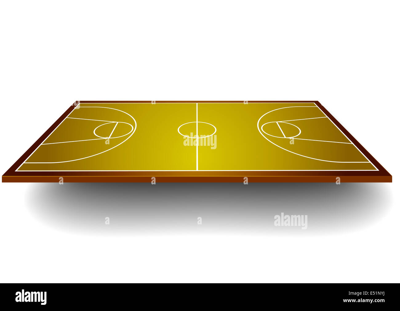 Basketballfeld mit Perspektive Stockfoto