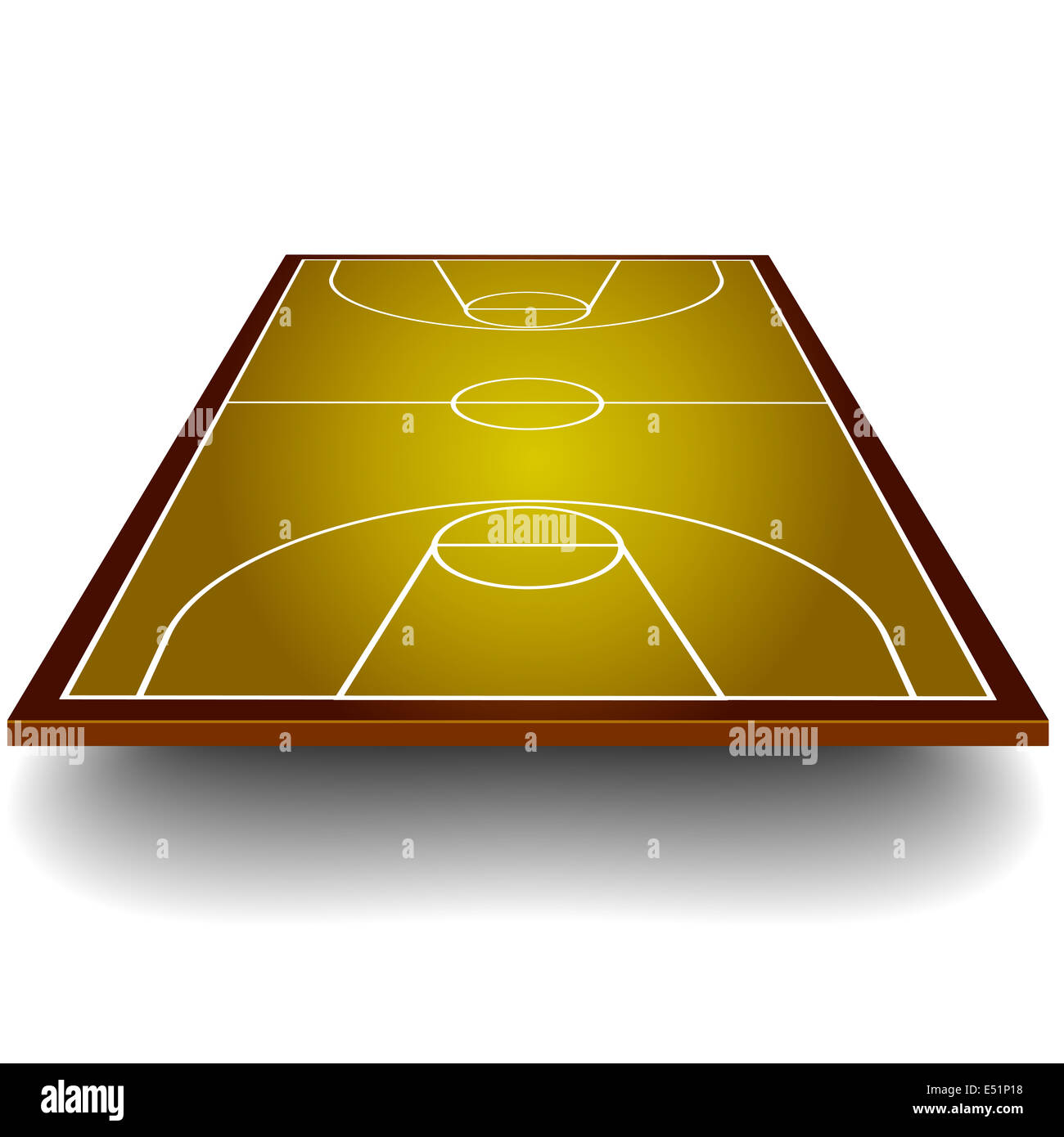 Basketballfeld mit Perspektive Stockfoto