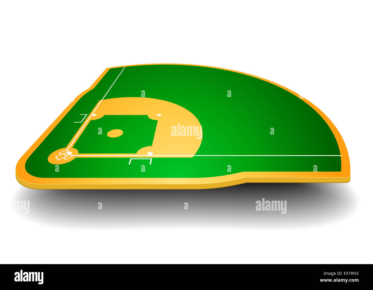 Baseball-Feld mit Perspektive Stockfoto