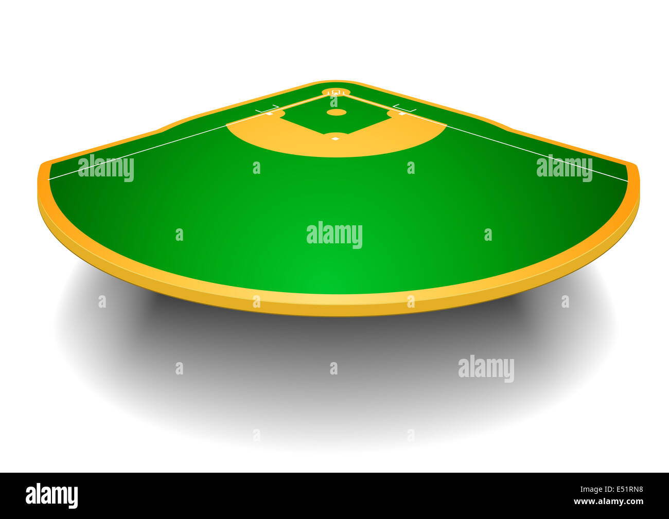 Baseball-Feld mit Perspektive Stockfoto