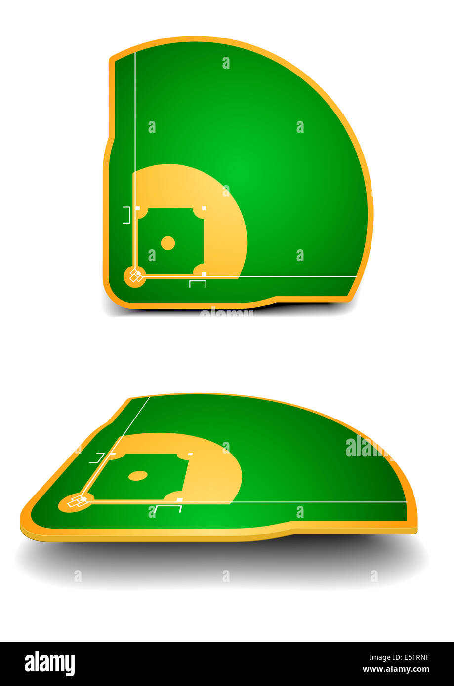 Baseball-Felder mit Perspektive Stockfoto