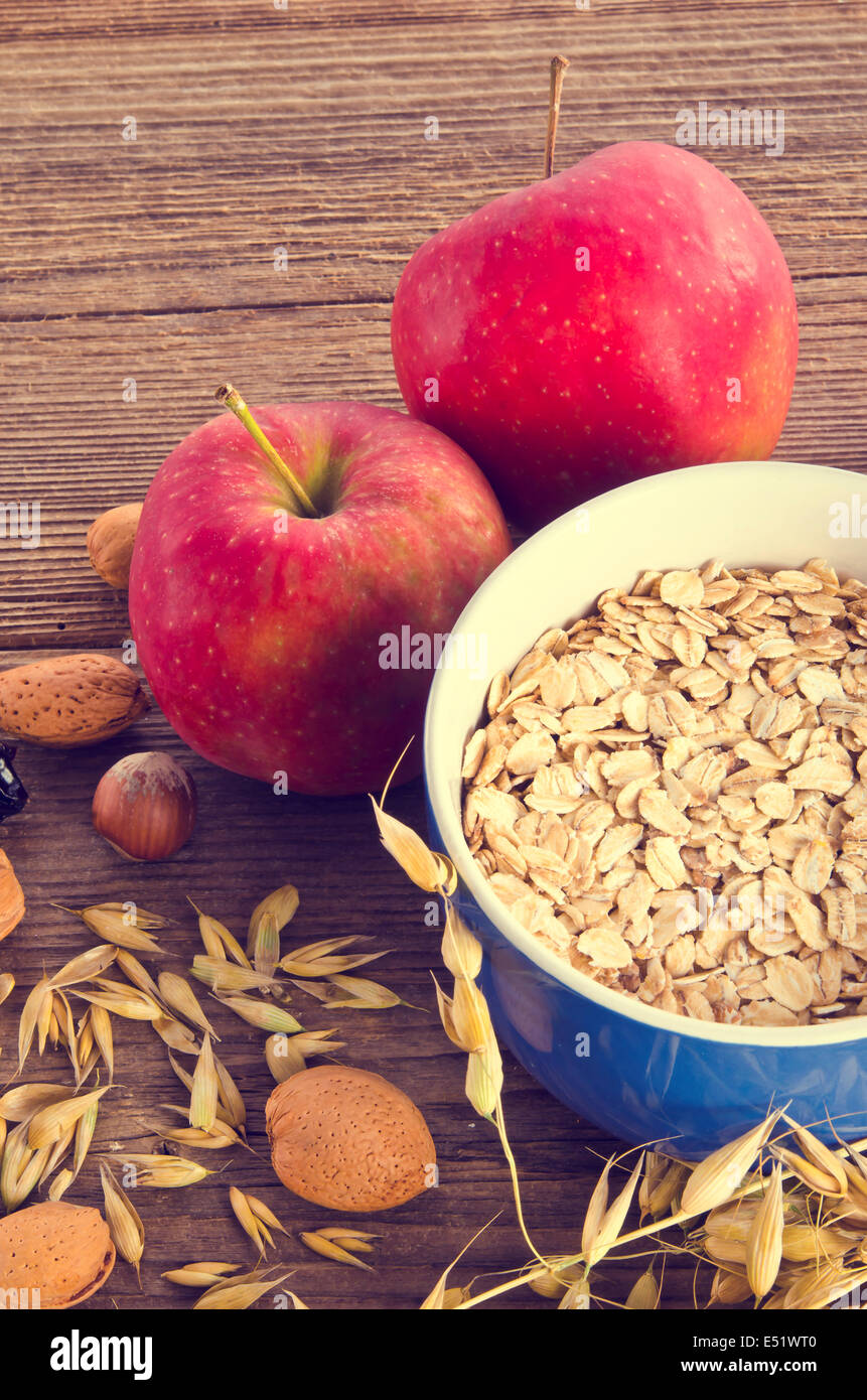 Trockenes Müsli-Mix - Vintage-Stil Stockfoto