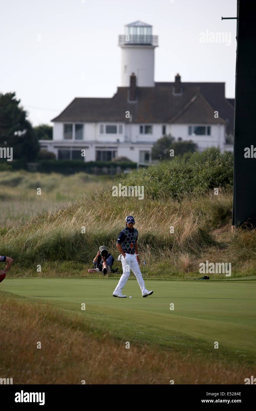 Ryo Ishikawa (JPN), 17. Juli 2014 - Golf: Ryo Ishikawa in Japan am 13. Grün in der ersten Runde der 143. British Open Championship am Royal Liverpool Golf Club in Hoylake, England. (Foto von Koji Aoki/AFLO SPORT) Stockfoto