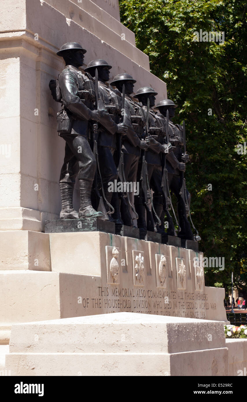 Nahaufnahme der Gedenkstätte wachen, Horse Guards Parade, London. Stockfoto