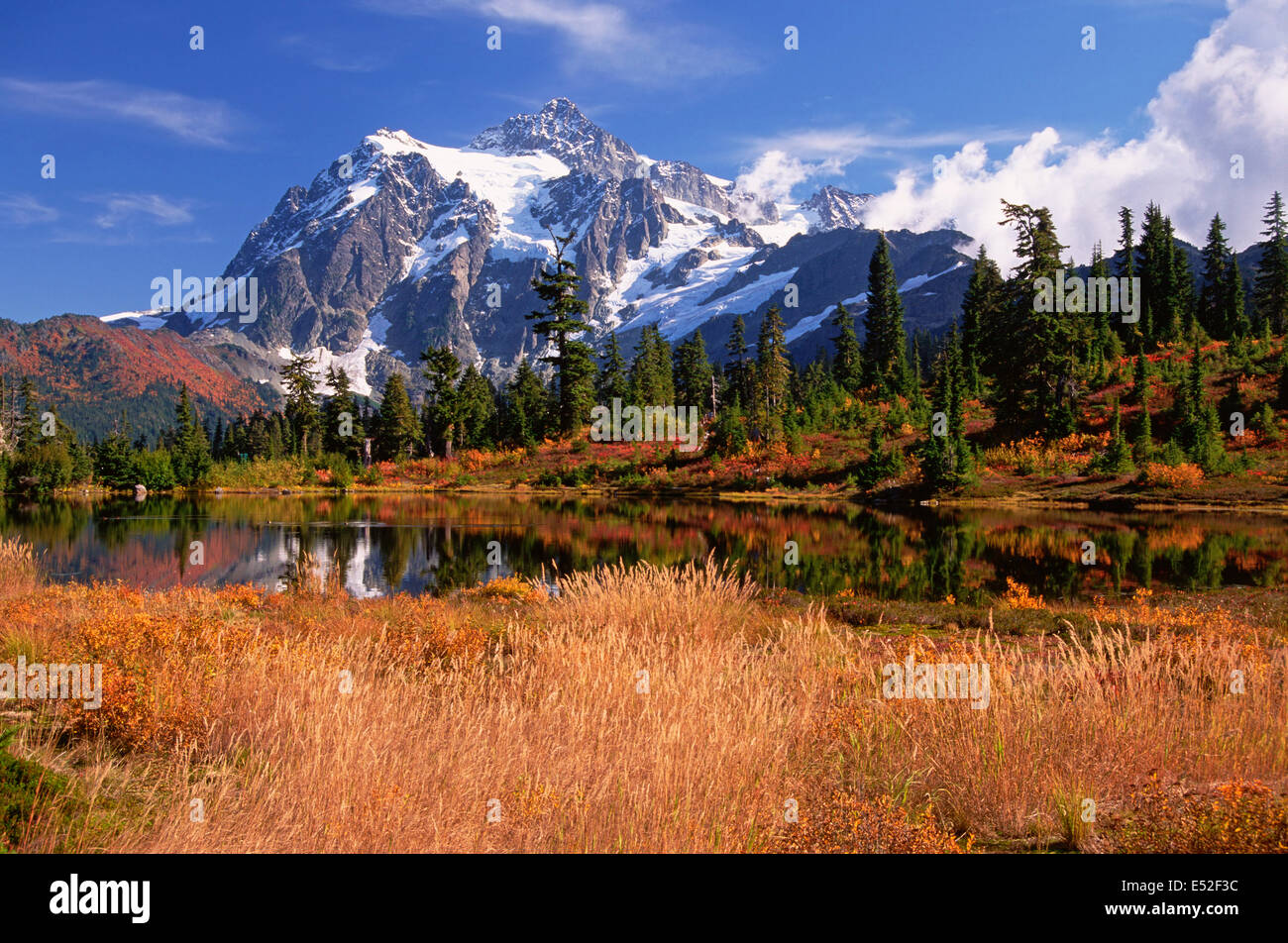 Mount Shucksan in der North Cascade Range Mountains im Herbst. Stockfoto