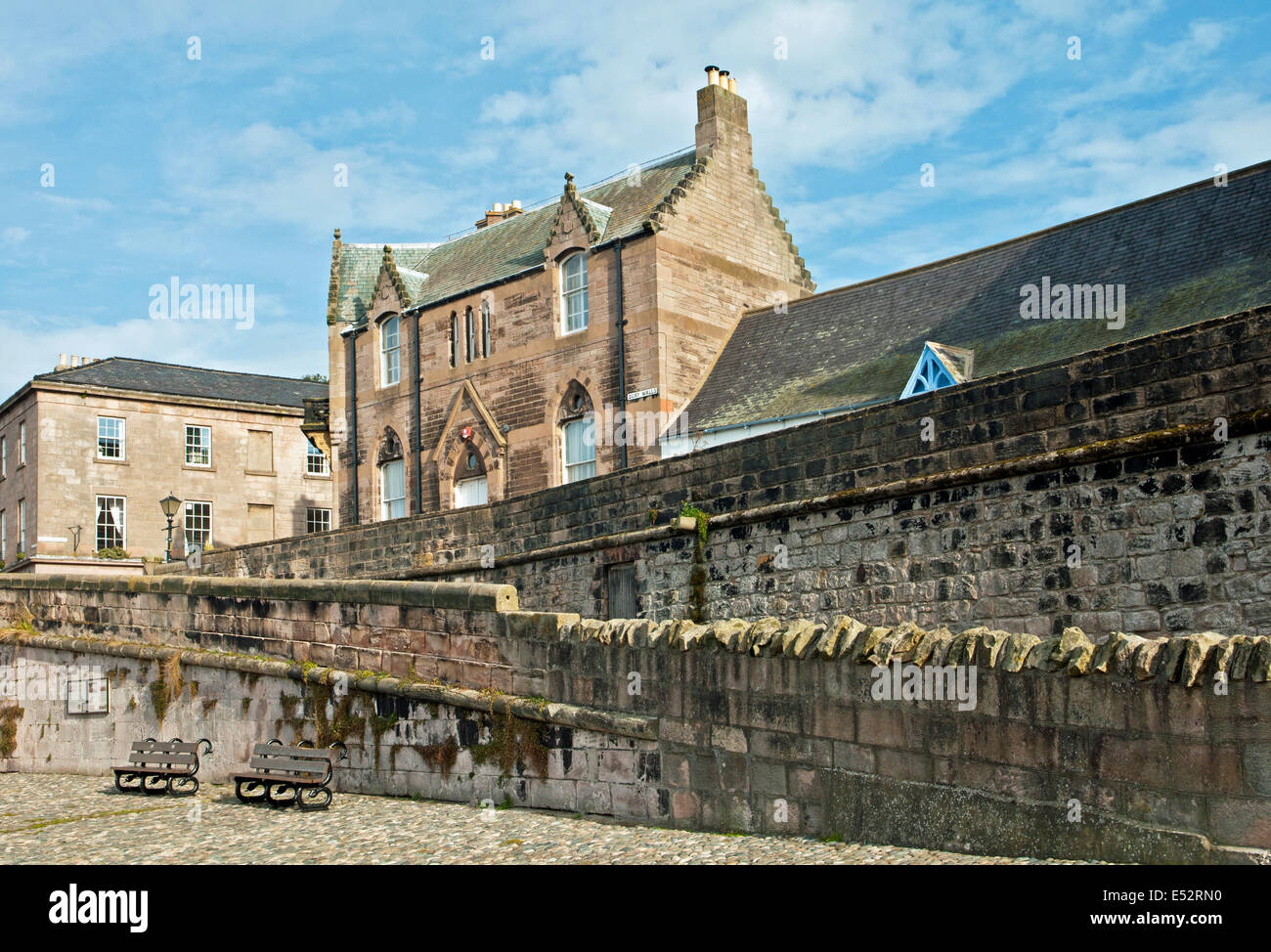 Die Kaimauern in Berwick am Tweed Northumberland Nordenglands nahe der schottischen Grenze Stockfoto